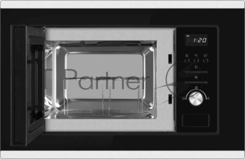 Микроволновая печь встраиваемая Weissgauff BMWO-207 Grill черный/нержавеющая сталь, 20 л, 800 Вт
