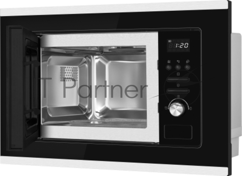 Микроволновая печь встраиваемая Weissgauff BMWO-207 Grill черный/нержавеющая сталь, 20 л, 800 Вт