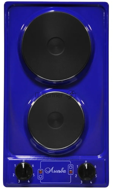 Настольная плита ЛЫСЬВА ЭПБ 21, 2,2кВт синяя, без крышки