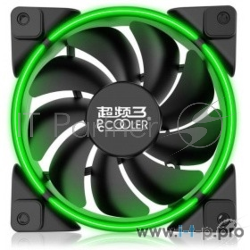Вентиляторы PCCooler Вентилятор CORONA GREEN 120x120x25 мм (PWM, 40шт./кор, пит. от мат.платы и БП, 800-1800 об/мин) Retail