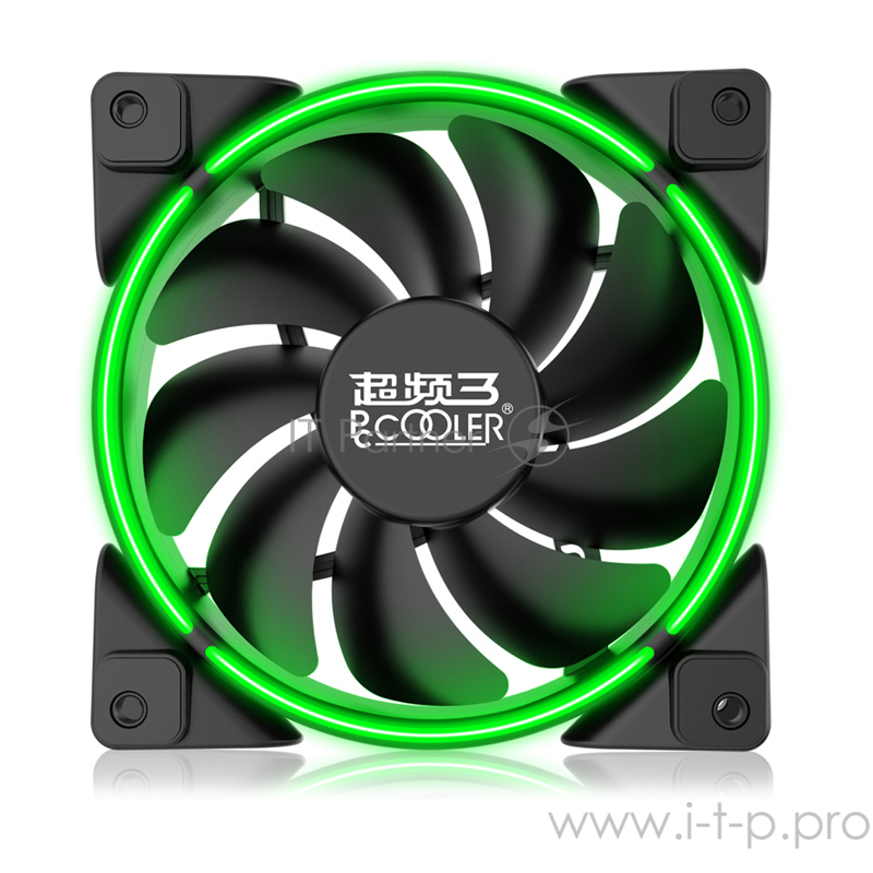 Вентиляторы PCCooler Вентилятор CORONA GREEN 120x120x25 мм (PWM, 40шт./кор, пит. от мат.платы и БП, 800-1800 об/мин) Retail