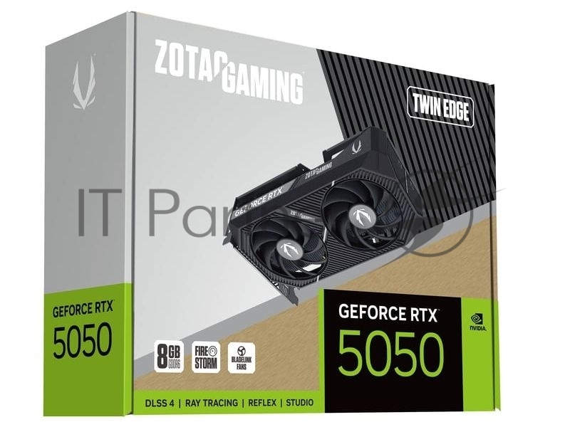 Видеокарта Zotac PCI-E 5.0 RTX 5050 TWIN EDGE NVIDIA GeForce RTX 5050 8Gb 128bit GDDR6 2572/20000 HDMIx1 DPx3 HDCP Ret