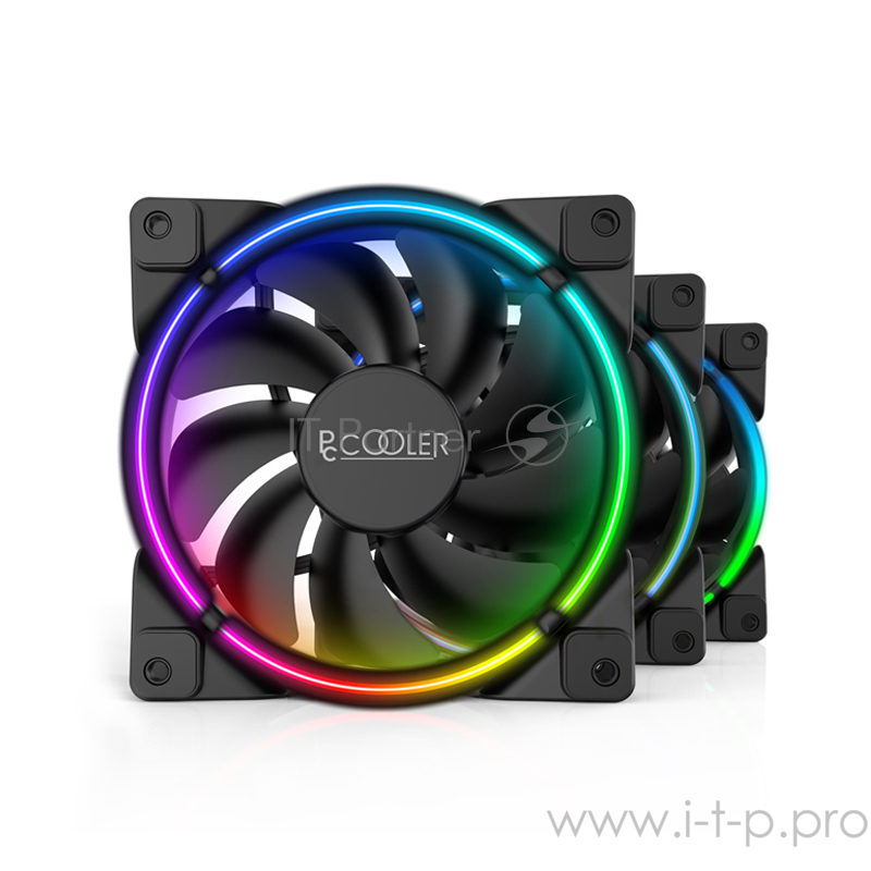 Вентиляторы PCCooler Вентилятор CORONA RGB 120x120x25 мм (PWM, 40шт./кор, пит. от мат.платы и БП, 800-1800 об/мин) Retail