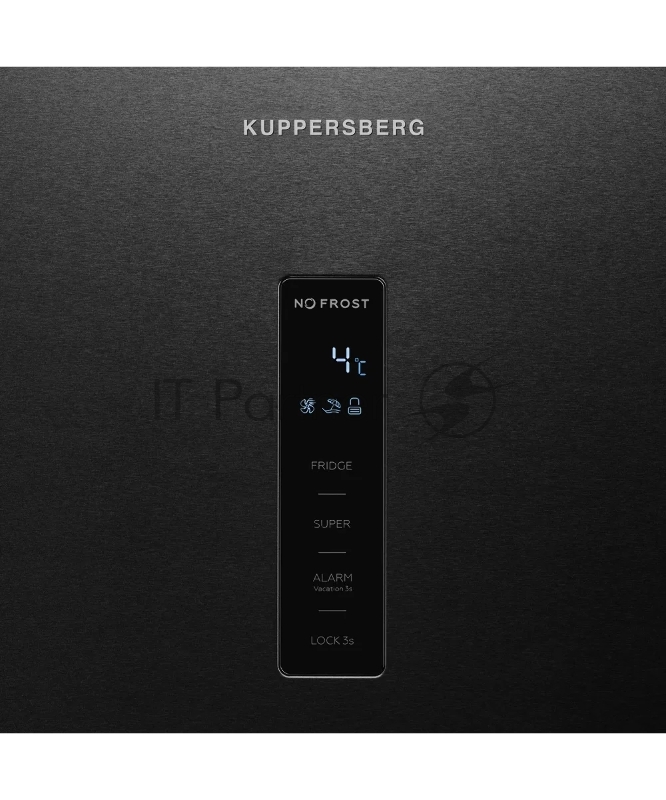 Холодильник KUPPERSBERG NRS 189 DX, High-Tech, отдельностоящий, однодверный, без МК, объем 387 л, электронное управление, No Frost, LED дисплей, LED освещение, супер охлаждение, режим Отпуск, зона свежести, энергоэффективность А+, цвет черный