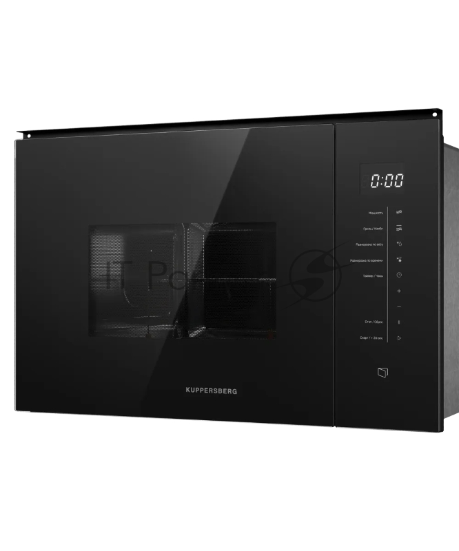 Встраиваемая микроволновая печь Kuppersberg HMW 651 B, High-Tech, 25 л, мощность 900 Вт, кварцевый гриль, поворотный стол, 5 уровней мощности, 8 автоматических программ, размораживание, сенсорное управление, дисплей, цвет черный
