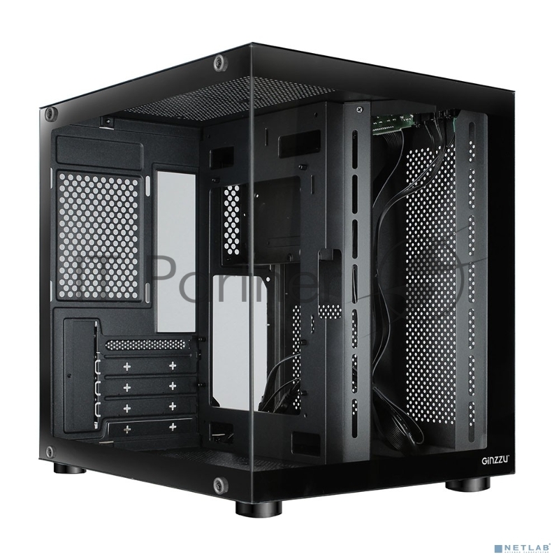 Компьютерный корпус Ginzzu V100 закаленное стекло 1*USB 3.0,1*USB 2.0, AU mATX