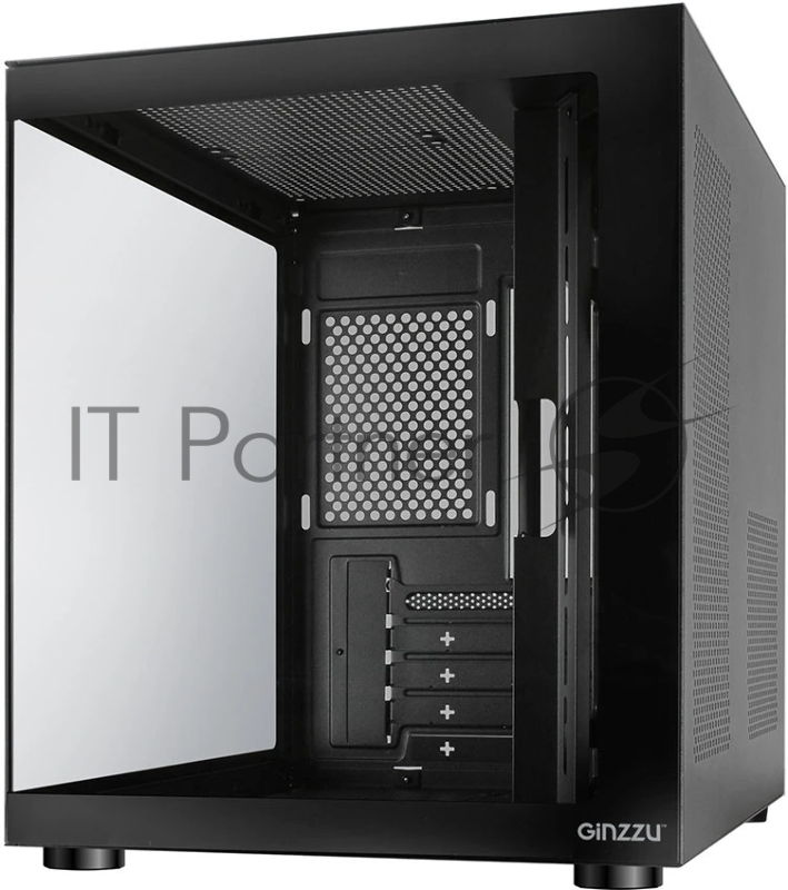 Компьютерный корпус Ginzzu V100 закаленное стекло 1*USB 3.0,1*USB 2.0, AU mATX