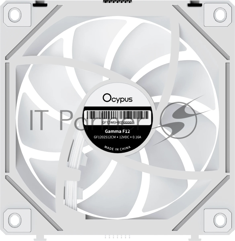 Вентилятор для корпуса Fan Ocypus Gamma F12 UNI WH ARGB REVERSE BLADE 3 IN 1 PWM белый