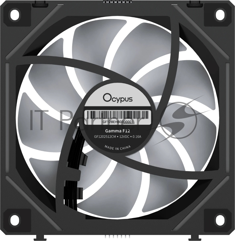 Вентилятор для корпуса Fan Ocypus Gamma F12 UNI BK ARGB REVERSE BLADE 3 IN 1 PWM черный