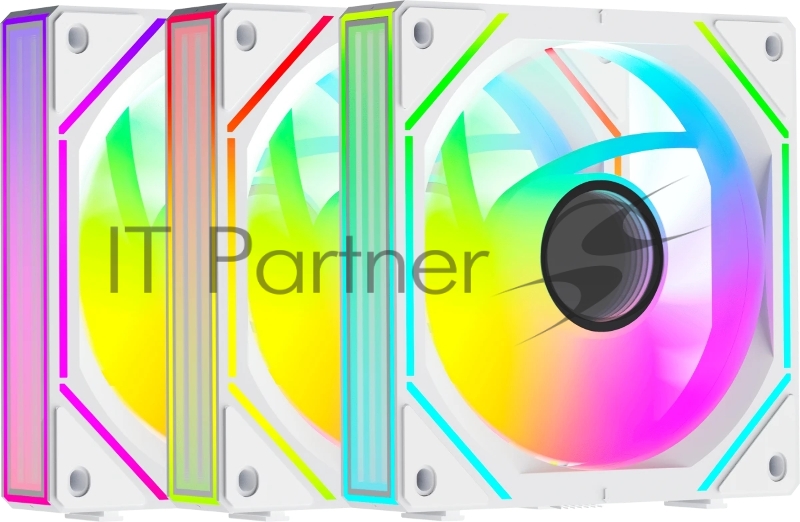 Вентилятор для корпуса Fan Ocypus Gamma F12 UNI WH ARGB 3 IN 1 PWM белый