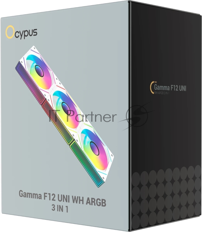 Вентилятор для корпуса Fan Ocypus Gamma F12 UNI WH ARGB 3 IN 1 PWM белый