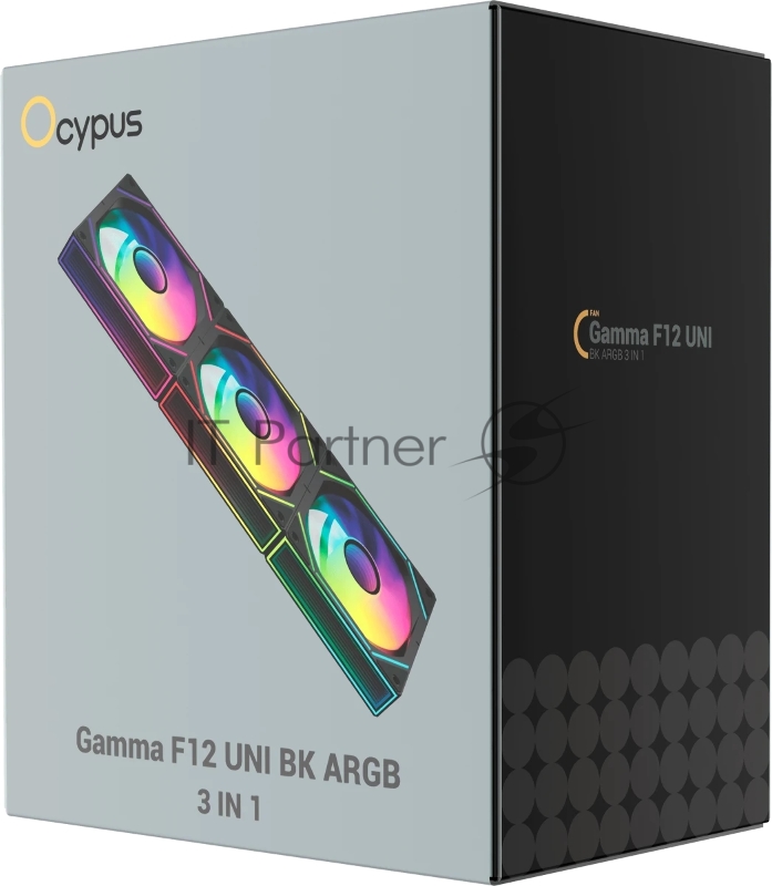 Вентилятор для корпуса Fan Ocypus Gamma F12 UNI BK ARGB 3 IN 1 PWM черный