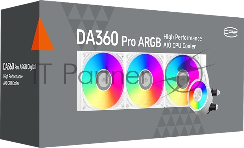 Система охлаждения Water Cooling System PCCooler DA360 Pro ARGB WH (300W, 360mm, White, ARGB/ Fans: 3x120mm, 75.8CFM, 33.7dBA, 2200RPM/ Pump height 57mm, 28dBA, 3000RPM, Rad thickness 27mm/ S: 1851, 1700, 1200, 20XX, 115X, AM5, AM4)