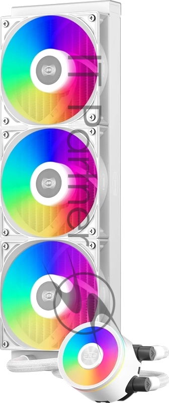 Система охлаждения Water Cooling System PCCooler DA360 Pro ARGB WH (300W, 360mm, White, ARGB/ Fans: 3x120mm, 75.8CFM, 33.7dBA, 2200RPM/ Pump height 57mm, 28dBA, 3000RPM, Rad thickness 27mm/ S: 1851, 1700, 1200, 20XX, 115X, AM5, AM4)