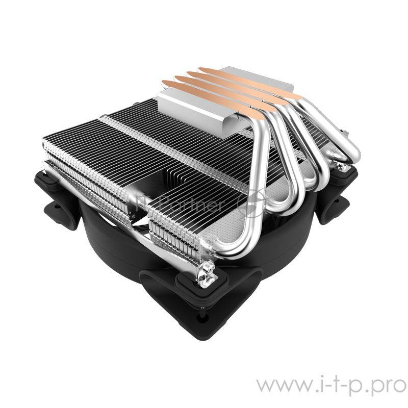 Кулер PCCooler GI-46U CORONA B LGA/115X/775/AM4/3/3+/AM2/2+/F (30 шт/кор, TDP 125W, 120mm PWM SilentPro Blue LED FAN, 4 тепловые трубки 6мм, 1000-1800RPM, 26,5dBa)