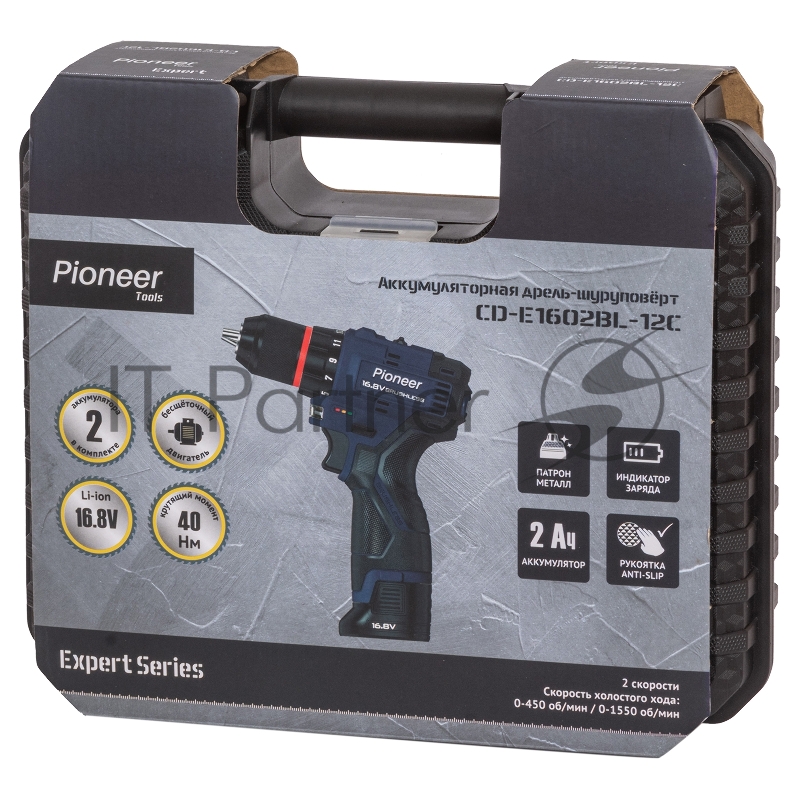 Дрель-шуруповерт аккумуляторная Pioneer CD-E1602BL-12C