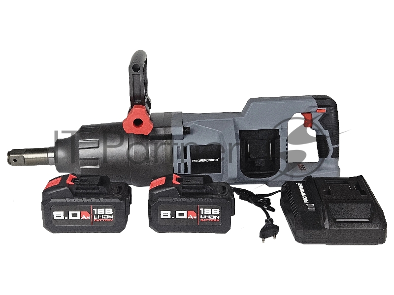 Аккумуляторный бесщеточный ударный гайковерт PROFIPOWER T-4000NK короткий шпиндель (40В, 4000Нм, Li-ion-2шт, 8.0Ач, Переходник 1, З/У, в кейсе)