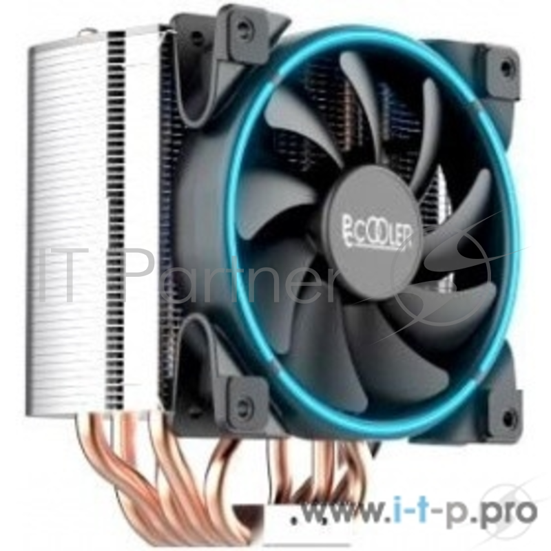Кулер PCCooler GI-H58U CORONA B LGA2066/2011/1366/115X/775/AM4 (10 шт/кор, TDP 240W, 120mm PWM SilentPro Blue LED FAN, 5 тепловых трубок 8мм, 1000-1800RPM, 26,5dBa)