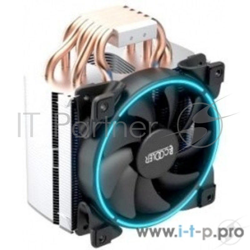 Кулер PCCooler GI-H58U CORONA B LGA2066/2011/1366/115X/775/AM4 (10 шт/кор, TDP 240W, 120mm PWM SilentPro Blue LED FAN, 5 тепловых трубок 8мм, 1000-1800RPM, 26,5dBa)