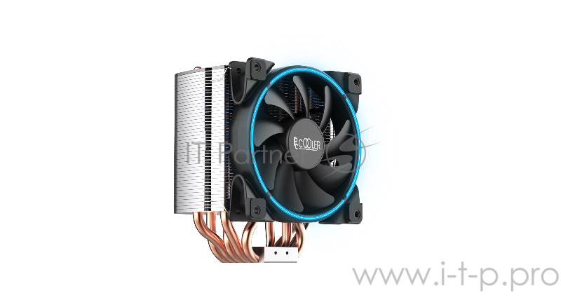 Кулер PCCooler GI-H58U CORONA B LGA2066/2011/1366/115X/775/AM4 (10 шт/кор, TDP 240W, 120mm PWM SilentPro Blue LED FAN, 5 тепловых трубок 8мм, 1000-1800RPM, 26,5dBa)