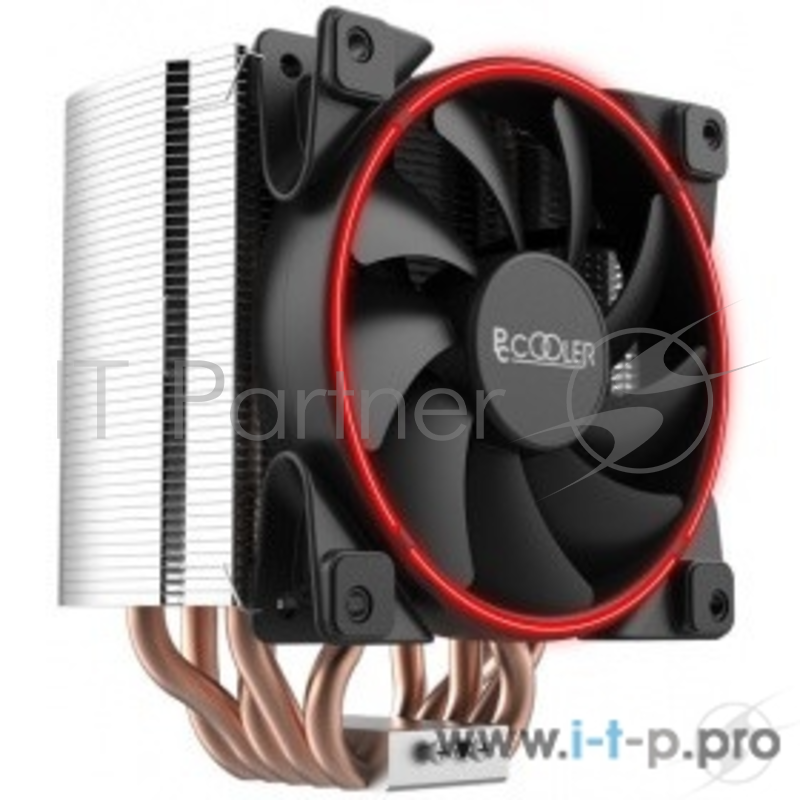 Кулер PCCooler GI-H58U CORONA R LGA2066/2011/1366/115X/775/AM4 (10 шт/кор, TDP 240W, 120mm PWM SilentPro Red LED FAN, 5 тепловых трубок 8мм, 1000-1800RPM, 26,5dBa)