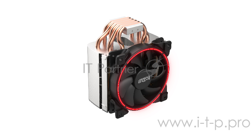 Кулер PCCooler GI-H58U CORONA R LGA2066/2011/1366/115X/775/AM4 (10 шт/кор, TDP 240W, 120mm PWM SilentPro Red LED FAN, 5 тепловых трубок 8мм, 1000-1800RPM, 26,5dBa)