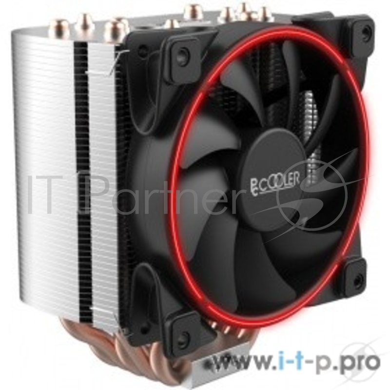 Кулер PCCooler GI-H58U CORONA R LGA2066/2011/1366/115X/775/AM4 (10 шт/кор, TDP 240W, 120mm PWM SilentPro Red LED FAN, 5 тепловых трубок 8мм, 1000-1800RPM, 26,5dBa)