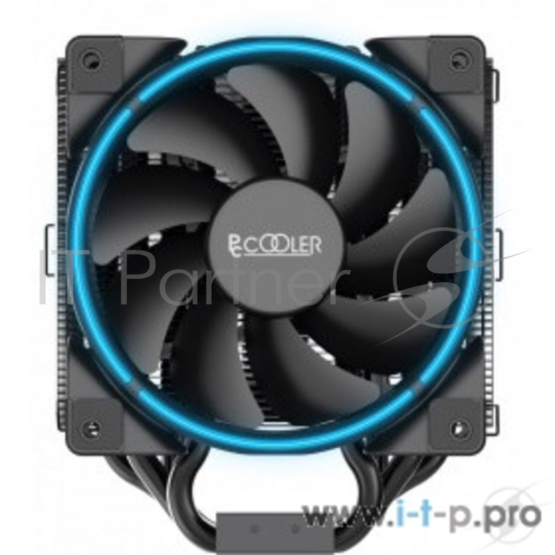 Кулер PCCooler GI-H58UB CORONA B LGA2066/2011/1366/115X/775/AM4 (10 шт/кор, TDP 240W, 120mm PWM SilentPro Blue LED FAN, 5 тепловых трубок 8мм, 1000-1800RPM, 26,5dBa)