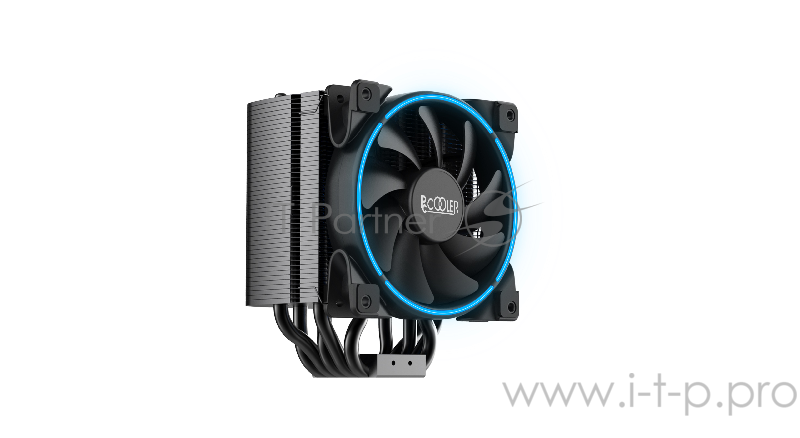 Кулер PCCooler GI-H58UB CORONA B LGA2066/2011/1366/115X/775/AM4 (10 шт/кор, TDP 240W, 120mm PWM SilentPro Blue LED FAN, 5 тепловых трубок 8мм, 1000-1800RPM, 26,5dBa)