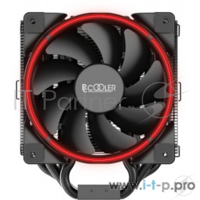 Кулер PCCooler GI-H58UB CORONA R LGA2066/2011/1366/115X/775/AM4 (10 шт/кор, TDP 240W, 120mm PWM SilentPro Red LED FAN, 5 тепловых трубок 8мм, 1000-1800RPM, 26,5dBa)