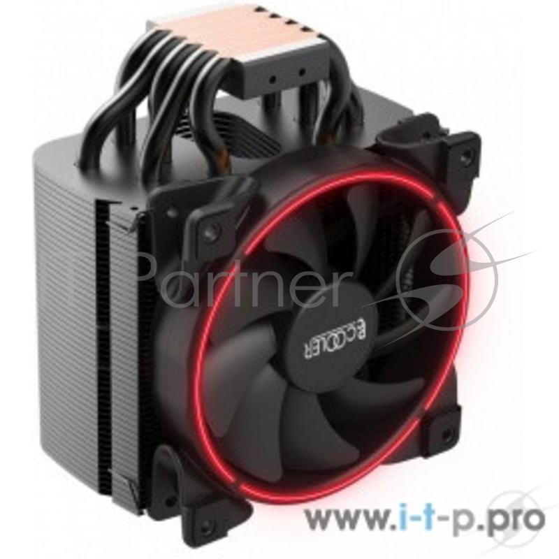 Кулер PCCooler GI-H58UB CORONA R LGA2066/2011/1366/115X/775/AM4 (10 шт/кор, TDP 240W, 120mm PWM SilentPro Red LED FAN, 5 тепловых трубок 8мм, 1000-1800RPM, 26,5dBa)