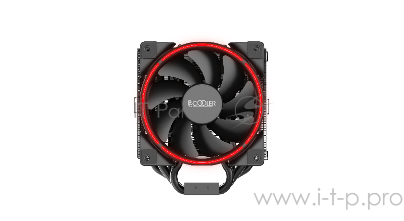 Кулер PCCooler GI-H58UB CORONA R LGA2066/2011/1366/115X/775/AM4 (10 шт/кор, TDP 240W, 120mm PWM SilentPro Red LED FAN, 5 тепловых трубок 8мм, 1000-1800RPM, 26,5dBa)