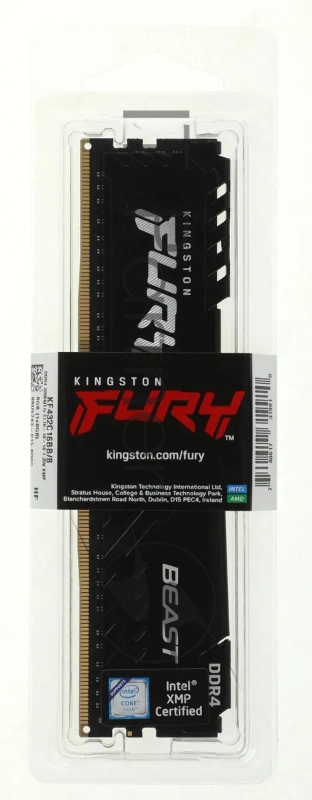 Оперативная память Kingston 8GB 3200MT/s DDR4 CL16 DIMM FURY Beast Black