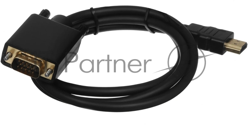 Кабель GoPower HDMI (m)-VGA (m) 1м черный Premium Zip-Lock c подвесом (1/200)