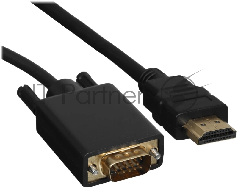 Кабель GoPower HDMI (m)-VGA (m) 1м черный Premium Zip-Lock c подвесом (1/200)