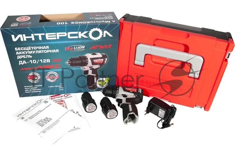 Дрель-шуруповерт Интерскол ДА-10/12В 38 аккум. патрон:быстрозажимной (кейс в комплекте) (757.2.2.46)