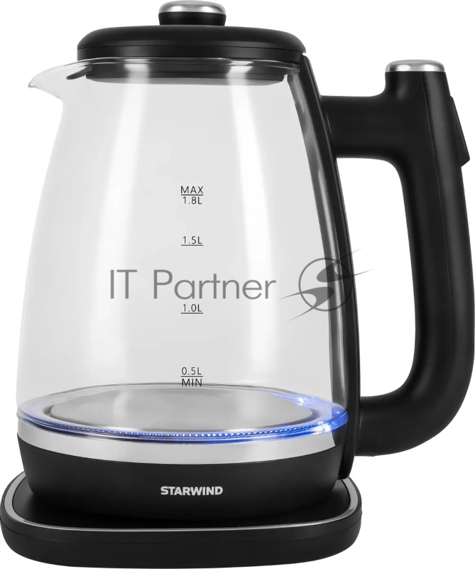 Чайник электрический Starwind SKG4041 1.8л. 1800Вт черный корпус: стекло