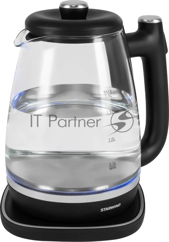 Чайник электрический Starwind SKG4041 1.8л. 1800Вт черный корпус: стекло