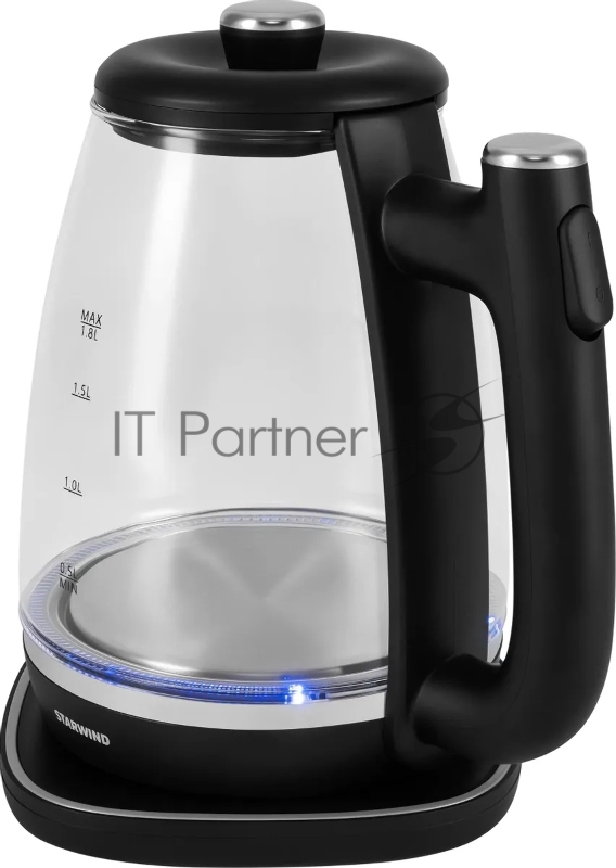 Чайник электрический Starwind SKG4041 1.8л. 1800Вт черный корпус: стекло