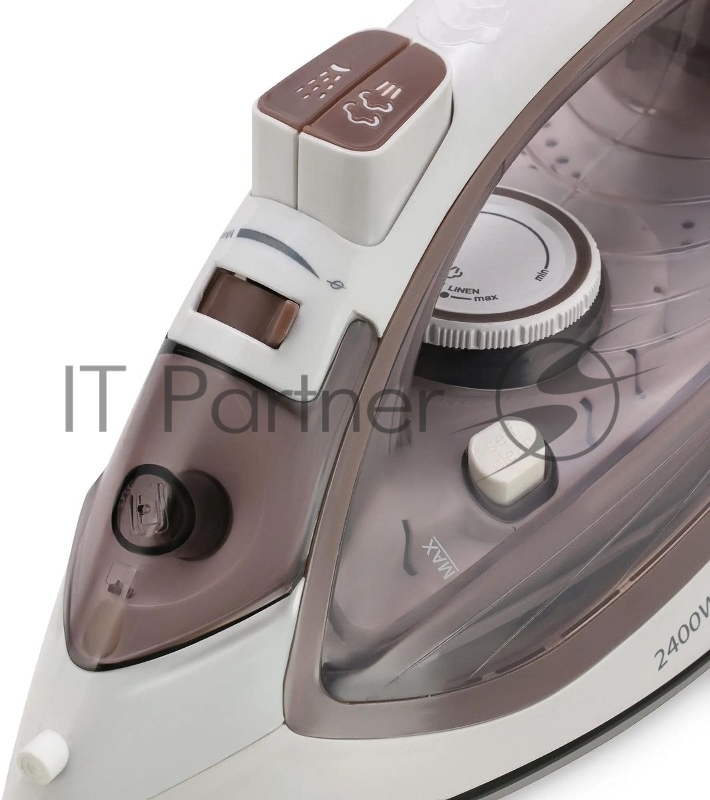 Утюг Maxwell MW-3047, 2400Вт, белый/коричневый