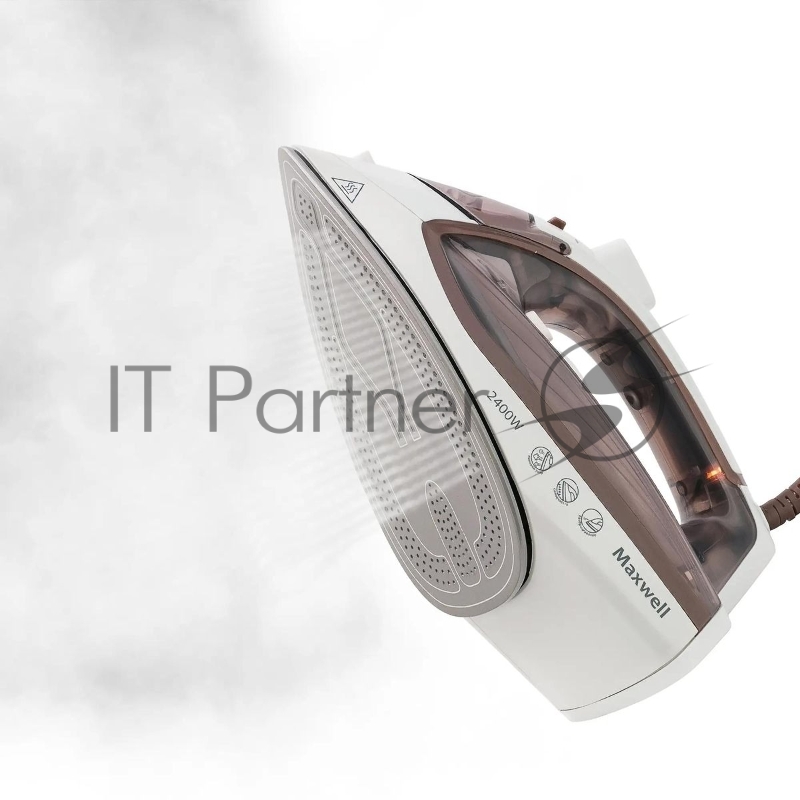 Утюг Maxwell MW-3047, 2400Вт, белый/коричневый