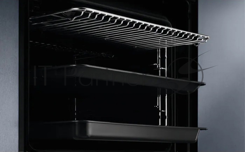 Электрический духовой шкаф Electrolux с конвекцией, приготовление на пару, объем 72 л, 10 режимов, автопрограммы, очистка пиролитическая, 3 стекла в дверце, направляющие проволочные + телескопические (1 уровень)