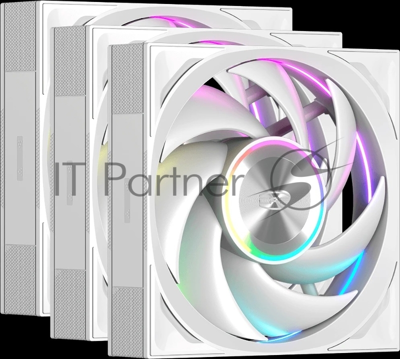 Кулер для корпуса/ Case Cooler PCCooler F7 X120 ARGB WH (120x120x28mm, 4-pin PWM, ARGB, 83CFM, 33.1dBA, 3000RPM, White)