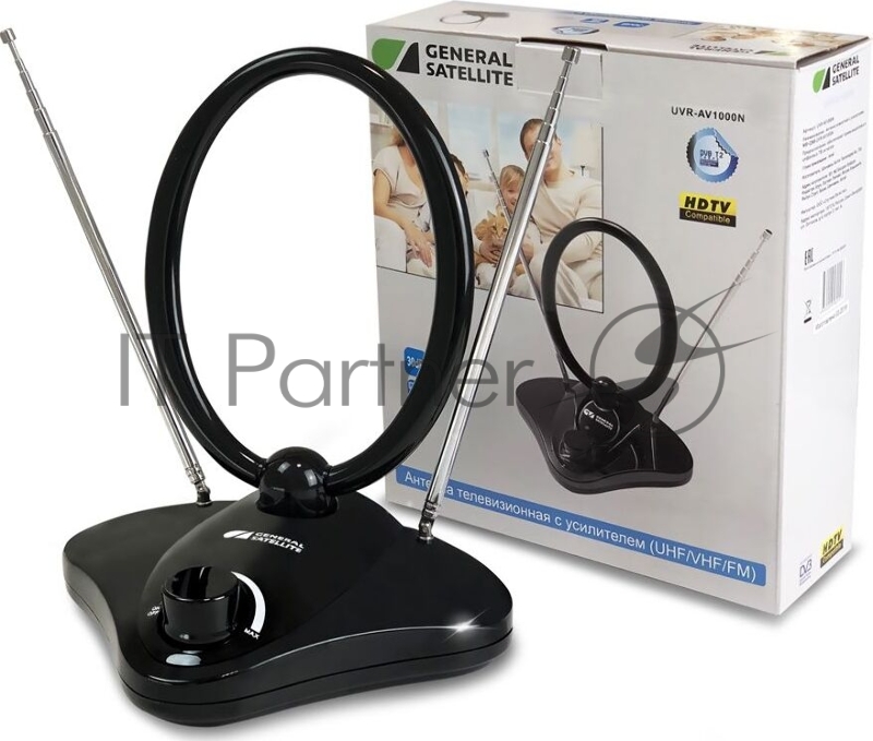 Телевизионная антенна GENERALL SATELLITE UVR-AV1000N МВ+ДМВ черный