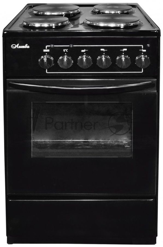 Плита электрическая Лысьва ЭП 401 СТ черный, конфорок 4 электрических, духовка 57 л, 50 см x 84 см x 60 см (без крышки)