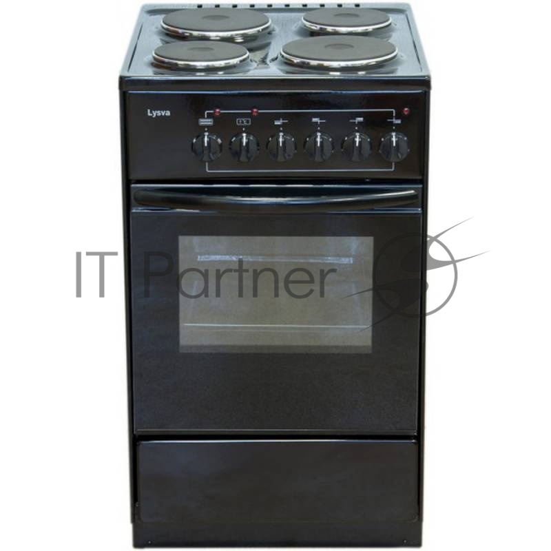 Плита электрическая Лысьва ЭП 401 СТ черный, конфорок 4 электрических, духовка 57 л, 50 см x 84 см x 60 см (без крышки)