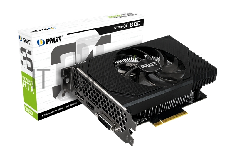 Видеокарта Palit PA-RTX3050 STORMX 8GB RTX 3050 8Gb 128bit GDDR6 1042/14000 DVIx1 HDMIx1 DPx1 HDCP Ret