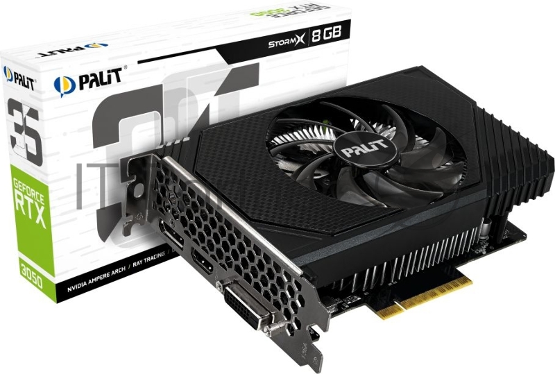 Видеокарта Palit PA-RTX3050 STORMX 8GB RTX 3050 8Gb 128bit GDDR6 1042/14000 DVIx1 HDMIx1 DPx1 HDCP Ret