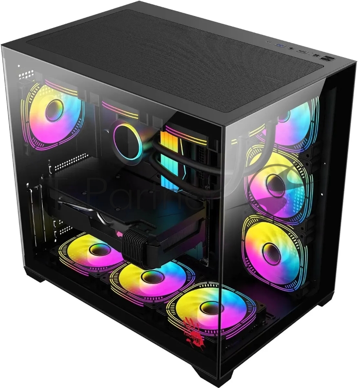 Корпус Bloody CC-122 черный без БП ATX 10x120mm 1xUSB2.0 1xUSB3.0 audio