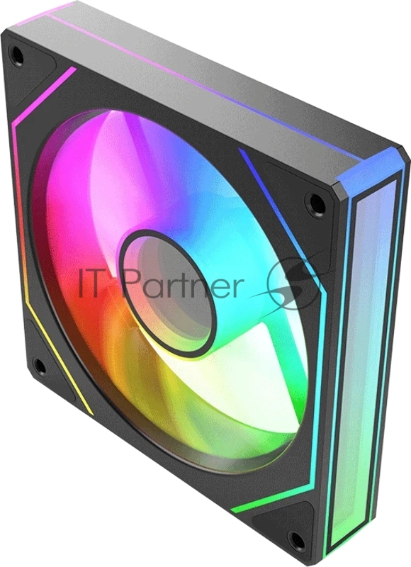 Вентилятор для корпуса Bloody CF-11 LCD ARGB 120х120x25 черный 4-pin 32дБ (упак.:1шт) (CF-11-ARGB120-BK) Ret